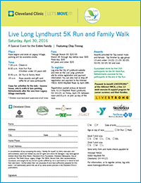 2016 Live Long Lyndhurst 5K Run and Family Walk - Featuring Cleveland Bouncers - April 30th 2016
