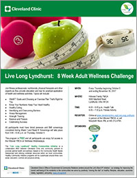 Launch Flier: Live Long Lyndhurst 8 Week Adult Wellness Challenge Every Thursday at the Hillcrest YMCA October 5th 2017 to November 30th 2017 - Live Long Lyndhurst: A Health and Wellness Initiative